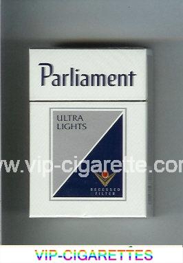 Parliament Ultra Lights Recessed Filter cigarettes hard box