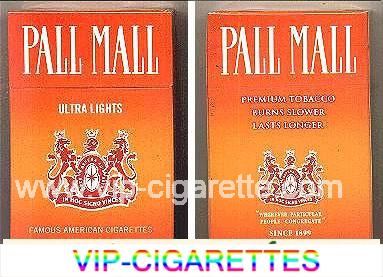 Pall Mall Ultra Lights cigarettes hard box
