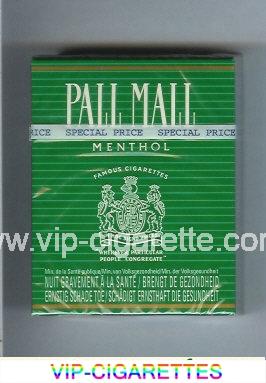 Pall Mall Famous Cigarettes Menthol 25s cigarettes hard box