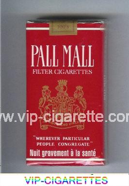 Pall Mall Filter Cigarettes red 100s cigarettes soft box