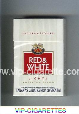 Red and White Lights International American Blend cigarettes hard box