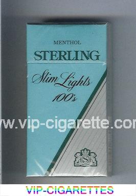 Sterling Slim Lights 100s Menthol cigarettes hard box