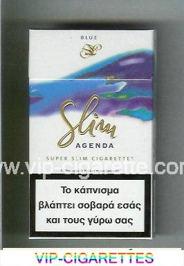 Slim Agenda Blue 100s cigarettes hard box