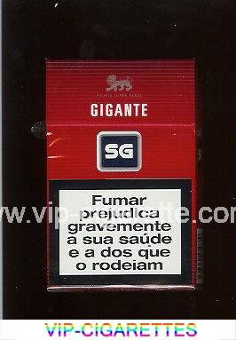 SG Gigante cigarettes red and black and grey hard box