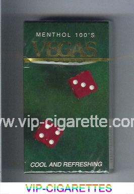 Vegas Menthol 100s Cool And Refreshing Cigarettes hard box
