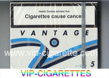 Vantage 5 Light 25 Cigarettes wide flat hard box
