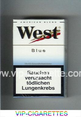 West 'R' Blue American Blend cigarettes hard box