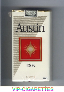 Austin 100s Lights cigarettes with square