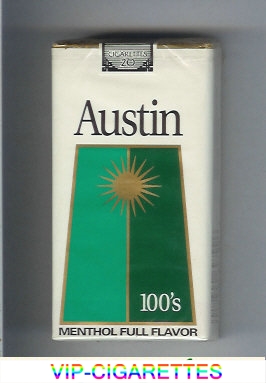 Austin 100s Menthol Full Flavor cigarettes with trapezium