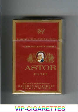 Astor Filter cigarettes Waldorf Astoria International