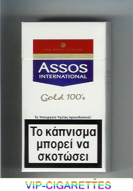Assos International Gold 100s cigarettes Fine American Blend