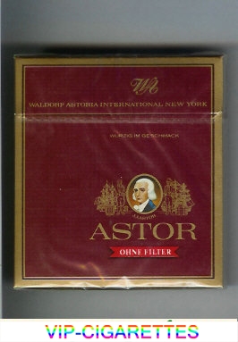 Astor Ohne Filter cigarettes Waldorf Astoria International New York