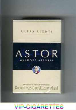 Astor Ultra Lights cigarettes Waldorf Astoria