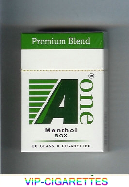 A One Menthol box cigarettes Premium Blend (vertical 'One')