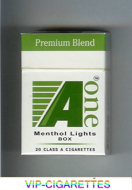 A One Menthol Lights cigarettes Premium Blend (vertical 'One')