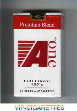 A One 100s cigarettes (vertical 'One') Premium Blend Full Flavor