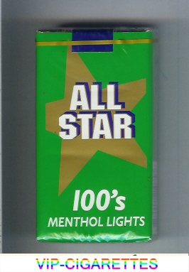 All Star 100s Menthol Lights cigarettes