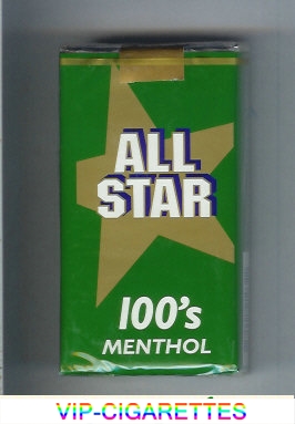 All Star 100's Menthol cigarettes
