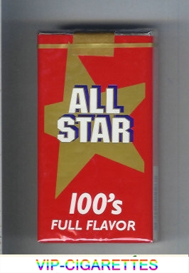All Star 100's cigarettes