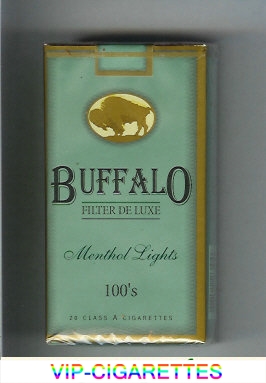 Buffalo Menthol Lights 100s cigarettes Filter De Luxe