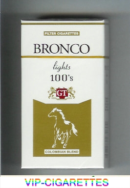 Bronco Lights 100s cigarettes Colombian Blend USA