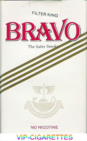 Bravo cigarettes No Nicotine Filter king the safer smoke