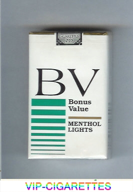 BV Bonus Value Menthol Lights cigarettes USA