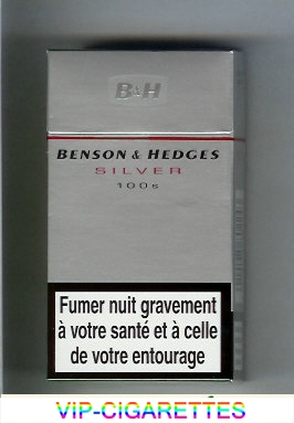 Benson and Hedges Silver 100s cigarettes France and England