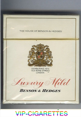 Benson and Hedges Luxury Mild cigarette white England