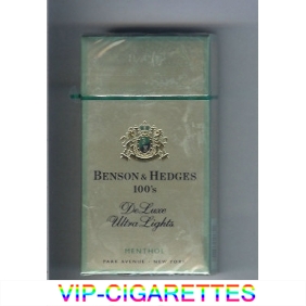 Benson Hedges de Luxe Menthol Ultra Lights 100s cigarettes hard box