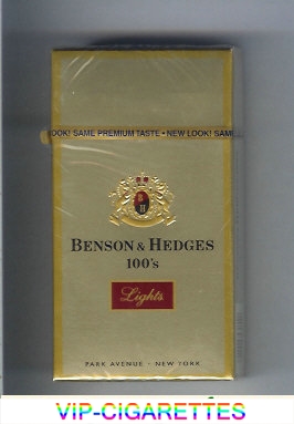 Benson and Hedges 100s Lights cigarettes hard box