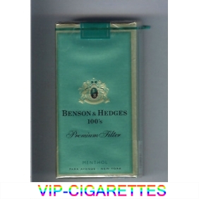 Benson Hedges Menthol 100s cigarettes soft box Premium Filter Menthol Park Avenue