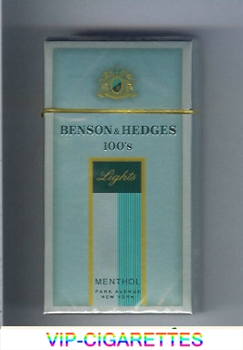 Benson Hedges Menthol Lights 100s cigarettes hard box