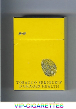B&H Mellow Blend cigarettes Benson and Hedges yellow