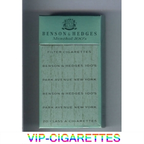Benson & Hedges Menthol 100s cigarettes hard box