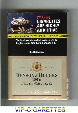 Benson and Hedges de Luxe Ultra Lights cigarettes hard box