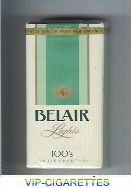 Belair Lights 100s Menthol cigarettes low tar