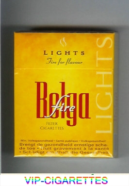 Belga cigarettes Fire Fire For Flavour Lights yellow