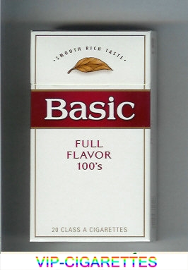 Basic 100s cigarettes Smooth Rich Taste Full Flavor hard box