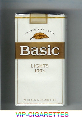 Basic Lights 100s cigarettes Smooth Rich Taste soft box