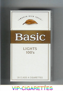 Basic Lights 100s cigarettes Smooth Rich Taste hard box