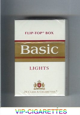 Basic Lights cigarettes flip-top box