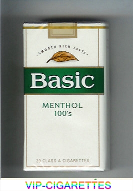 Basic cigarettes Smooth Rich Taste Menthol 100s soft box