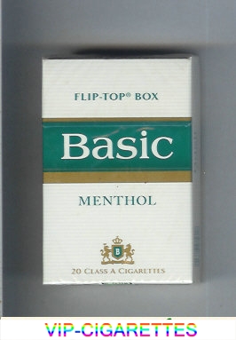 Basic Menthol cigarettes filter flip-top box