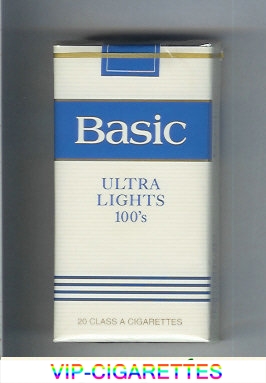 Basic Ultra Lights 100s cigarettes soft box