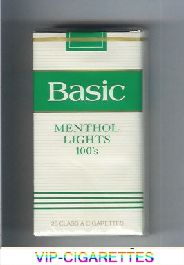 Basic Menthol Lights 100s cigarettes soft box