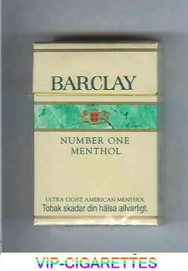 Barclay Menthol Number One cigarettes