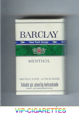 Barclay Menthol cigarettes Norway