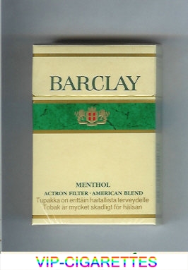 Barclay Menthol king size cigarettes usa