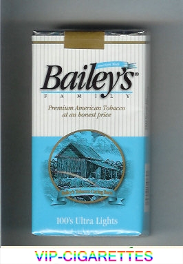 Bailey's Family 100s Ultra Lights cigarettes